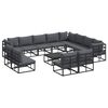 vidaXL Gartensofa-set 13 Stk. Schwarz Aluminium