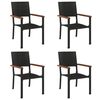 vidaXL 5-tlg. Garten-Essgruppe Schwarz Poly Rattan