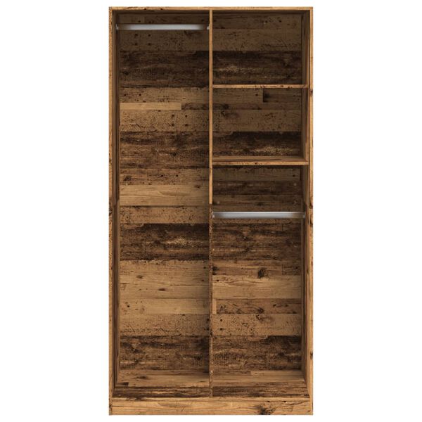vidaXL Kleiderschrank Altholz-Optik 100x50x200 cm Holzwerkstoff