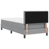 vidaXL Boxspringbett mit Matratze mit LED Hellgrau 90 x 200 cm Stoff