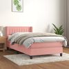 vidaXL Boxspringbett mit Matratze Rosa 90x200 cm Samt
