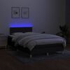 vidaXL Boxspringbett mit Matratze & LED Schwarz 120x200 cm Stoff