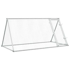 vidaXL H&uuml;hnerk&auml;fig Silbern 200x105x91 cm Verzinkter Stahl