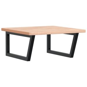 vidaXL Waschbeckenregal Wandmontage Stahl und Massivholz Buche