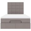 vidaXL Ottoman-Bett mit Matratze & LEDs Taupe 120x200 cm Stoff