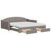 vidaXL Tagesbett Ausziehbar mit Schubladen Taupe 100x200 cm Stoff