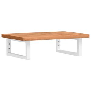 vidaXL Waschbeckenregal Wandmontage Stahl und Massivholz Buche