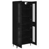 vidaXL Highboard Schwarz Eichen-Optik 69,5 x 34 x 180 cm Holzwerkstoff