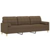 vidaXL 3-Sitzer-Sofa mit Kissen Braun 210 cm Stoff