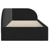 vidaXL Eckbettgestell Schwarz 90 cm x 200 cm Polyester und Sperrholz