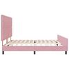 vidaXL Boxspringbett mit Kopfteil Rosa 200 x 200 cm Samt