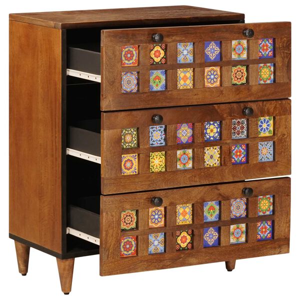 vidaXL Sideboard Walnuss 60 x 33 x 75 cm Massivholz Mango