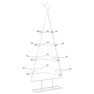 vidaXL Metall-Weihnachtsbaum mit Halter KUOPIO 140 cm Stahl Wei&szlig;