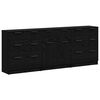 vidaXL Sideboard 3 pcs Schwarz Eichen-Optik 181 x 30 x 70 cm