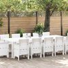 vidaXL Garten Essgruppe 13 pcs Wei&szlig; Poly Rattan und Baumwolle