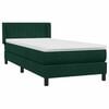 vidaXL Boxspringbett mit Matratze Dunkelgr&uuml;n 90x210 cm Samt