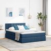 vidaXL Bett mit Stauraum und LED Blau 140 x 190 cm Polyester