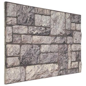 vidaXL Wandpaneele 10 stk. 100 x 50 cm Grau und Wei&szlig; EPS-Schaum