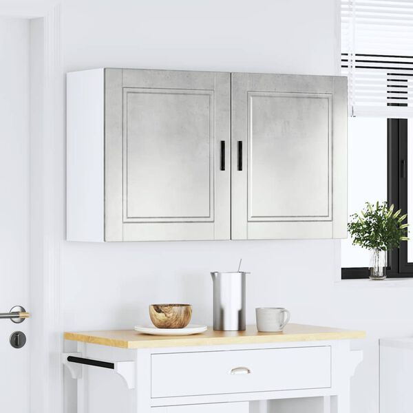 vidaXL Küchen-Hängeschränke 2 Stk. Porto Betongrau Holzwerkstoff