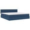 vidaXL Bett mit Stauraum und LED mit Matratze Blau 200 x 200 cm Stoff