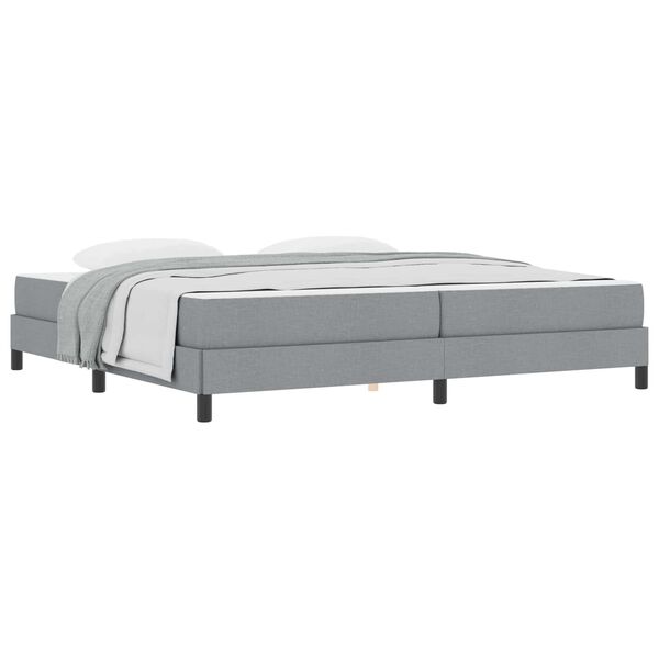 vidaXL Boxspringbett mit Matratze Hellgrau 200 x 200 cm Stoff