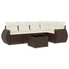 vidaXL 6-tlg. Garten-Sofagarnitur mit Kissen Braun Poly Rattan