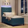 vidaXL LED Boxspringbett mit Matratze Blau 100 x 200 cm Samt