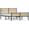 vidaXL Metallbett ohne Matratze Sonoma-Eiche 137x190 cm