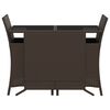 vidaXL 3-tlg. Bistro-Set mit Kissen Braun Poly Rattan