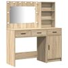 vidaXL Schminktisch mit Spiegelbeleuchtung 2 pcs Braun Holzwerkstoff