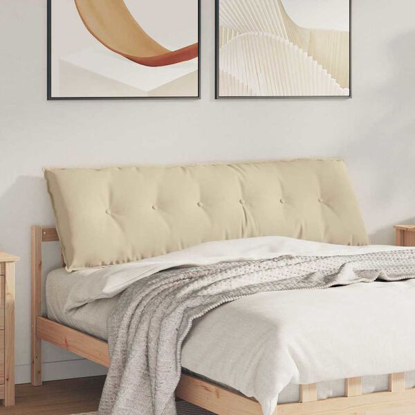 vidaXL R&uuml;ckenkissen Creme 160 x 50 cm Mikrofaserstoff