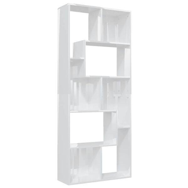 vidaXL B&uuml;cherregal Hochglanz-Wei&szlig; 67x24x161 cm Holzwerkstoff