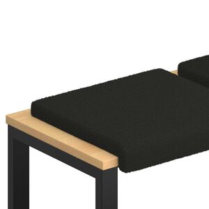 vidaXL Bankkissen 4 stk. Sherpa-Stoff Schwarz Tiefe 35 cm