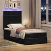 vidaXL Ottoman-Bett mit Matratze & LEDs Schwarz 100x200 cm Stoff