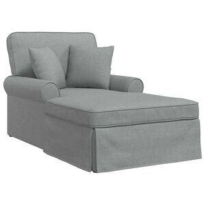 vidaXL Chaise Lounge mit Rock mit Kissen 3 pcs Hellgrau Stoff