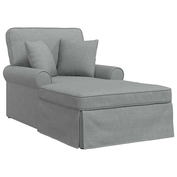 vidaXL Chaise Lounge mit Rock Hellgrau 91 x 157 x 91 cm Stoff