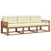 vidaXL Outdoor-Sofagarnitur 3 stk. Natur und Creme