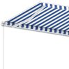 vidaXL Standmarkise Manuell Einziehbar 350x250 cm Blau/Weiß