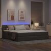 vidaXL Bett mit Stauraum und LED mit Matratze Taupe 200 x 200 cm Stoff
