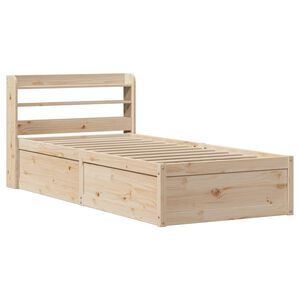 vidaXL Massivholzbett mit Kopfteil 75x190 cm Kiefer