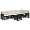 vidaXL Gartensofa-set 7 pcs Schwarz und Cremewei&szlig; Poly-Rattan