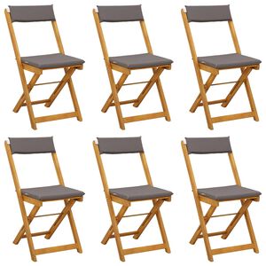 vidaXL Au&szlig;en Bistro-St&uuml;hle 6 pcs Dunkelgrau 40 x 53 x 80 cm