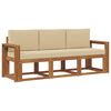 vidaXL Outdoor-Sofagarnitur mit Kissen 3 pcs Natur und Beige