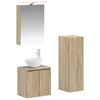 vidaXL Badezimmerm&ouml;bel-Set 4 pcs Sonoma-Eiche Ingenieurholz und Glas