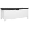 vidaXL Sitzbank mit Stauraum und Kissen Wei&szlig; 105x40x45cm Holzwerkstoff