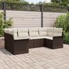vidaXL Garten-Sofa-Set mit Kissen 6 pcs Braun Poly Rattan