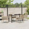 vidaXL Garten Essgruppe mit Kissen 5 pcs Beige Poly-Rattan