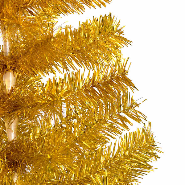 vidaXL K&uuml;nstlicher Weihnachtsbaum Beleuchtung & Kugeln Gold 210 cm