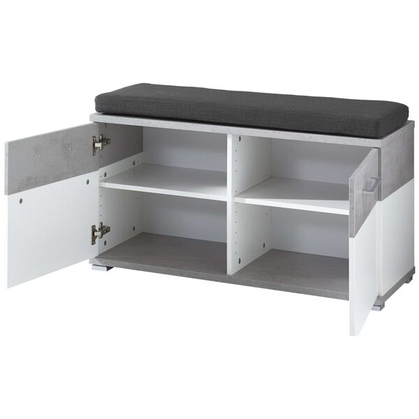Germania Schuhschrank Topix 96 x 40 x 50,4 cm Wei&szlig; und Beton