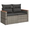 vidaXL 9-tlg. Garten-Sofagarnitur mit Kissen Grau Poly Rattan